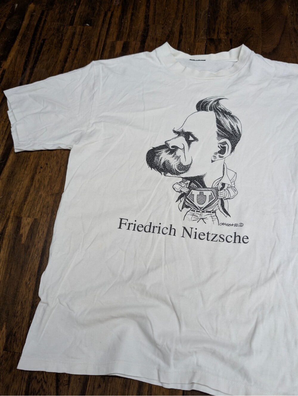 Nietzsche Superman Graphic T Shirt Vintage 1992 White Large